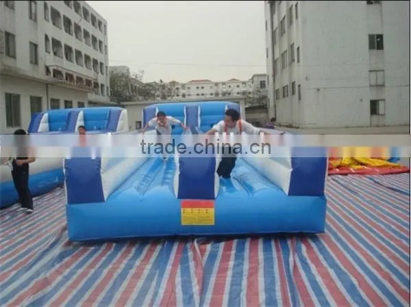 Inflatable bungee run! Double lanes inflatable air runing tracks / inflatable bungee trampoline