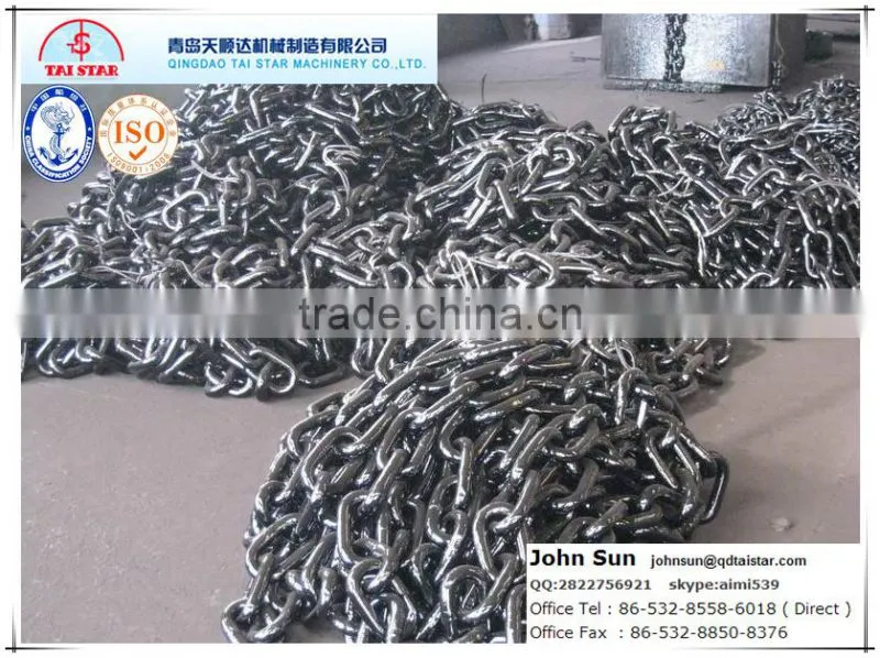 marine class U2 U3 Black painted Studless Link Anchor Chain