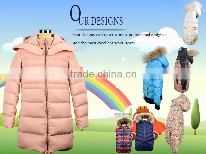 Kids Duck Down Jacket With Raccoon Hood for Children Winter Jacket