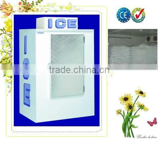 Outdoor bagged ice storage bin for high ambient temperature used