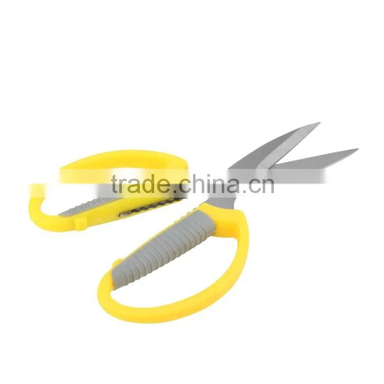 7.5 inch Stainless Steel yellow and gray plastic handle high sale office stationery scissors