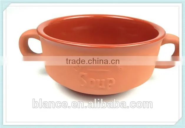 clay soup bowl with two handle big design
