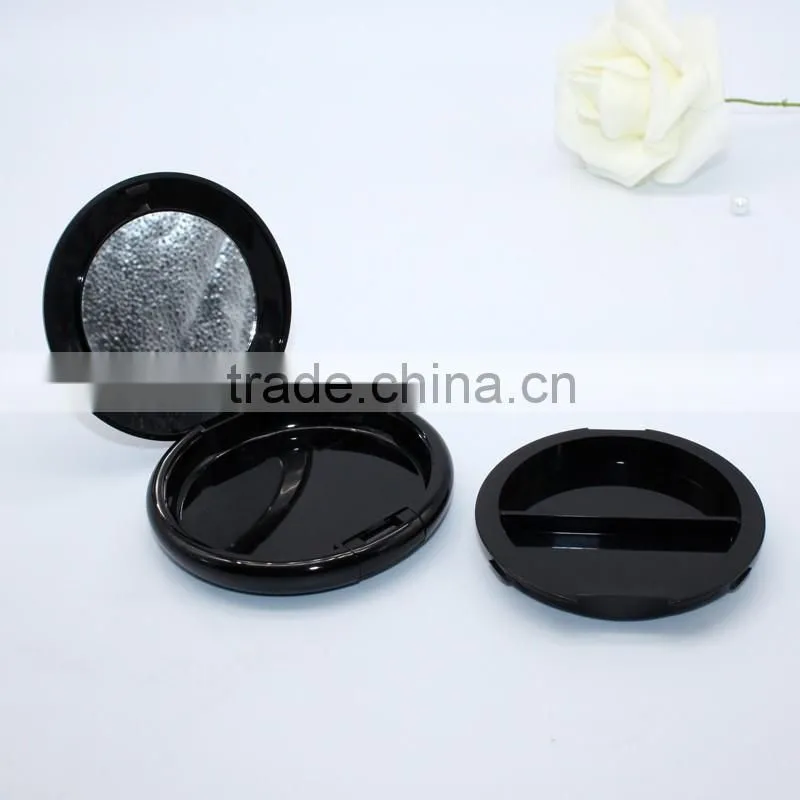 Round compact powder container with mirror