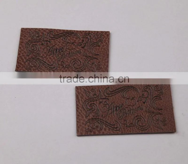 Fashion Rectangle Size PU Label Garment Leather Patch
