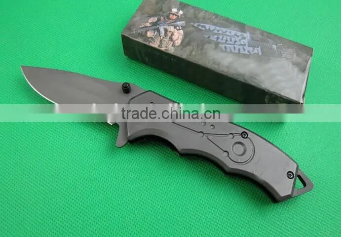 OEM titanium surface folding knife with 5CR13MOV blades