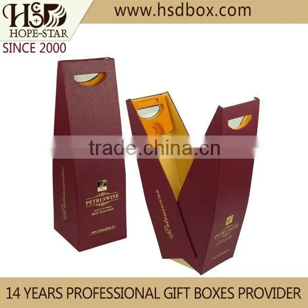 OEM Spot UV Coated Magnetic Wine Box,Wine Gift packing Box,Paper Wine Box with Handle make in Guangzhou