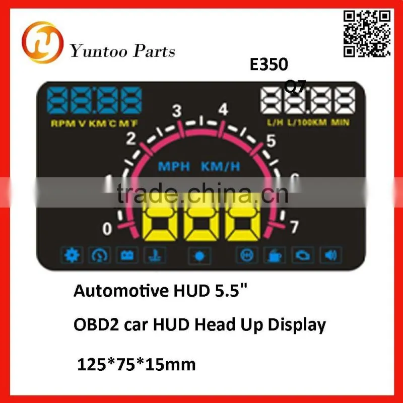 multi-function GPS OBD2 car HUD Head Up Display 2.0" with 5 of alarm to reminding