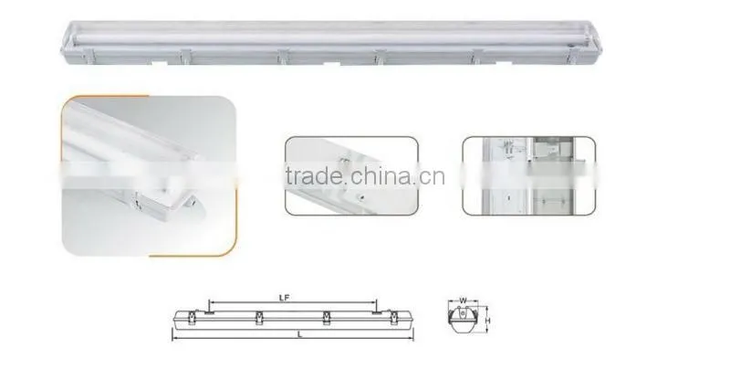 IP65 Waterproof Fluorescent Lighting Fixture 2x58W.