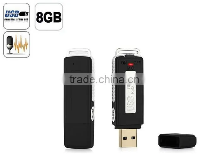 8gb usb flash drive bulk audio voice recorder Built-in Rechargeable Lithium Battery