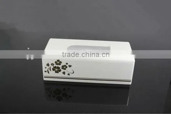 Elegant design acrylic facial tissue box holder with flowers printed