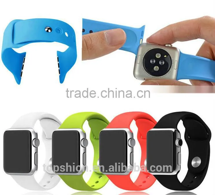 2016 Top Seller on Alibaba Sport Wristband for Apple Watch Silicon Band Strap with Connector for both 38MM and 42MM