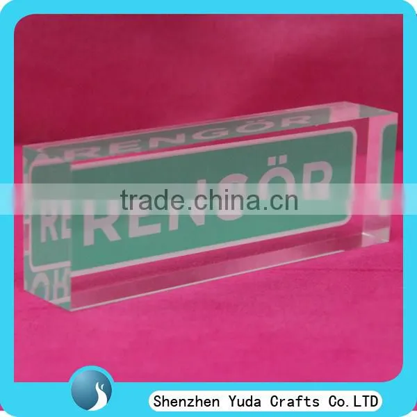 high quality printed clear acrylic ideal custom logo block wholesale cheap