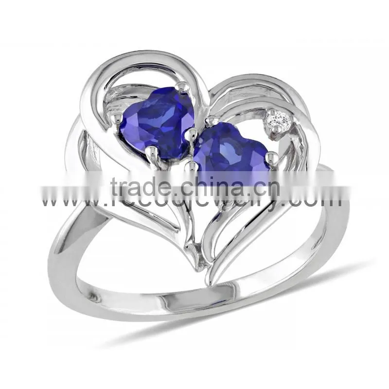 Double heart design symbol of love eternity ring