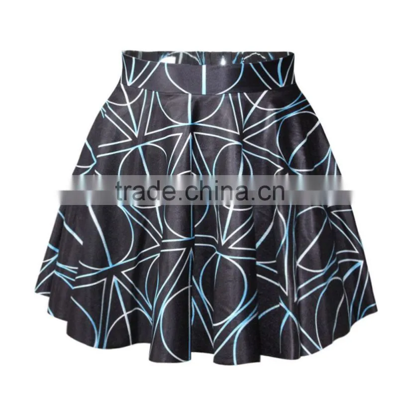 Wholesale Girls Sexy Mini Skirt 3D Print Geometry TuTu Skirt N13-46