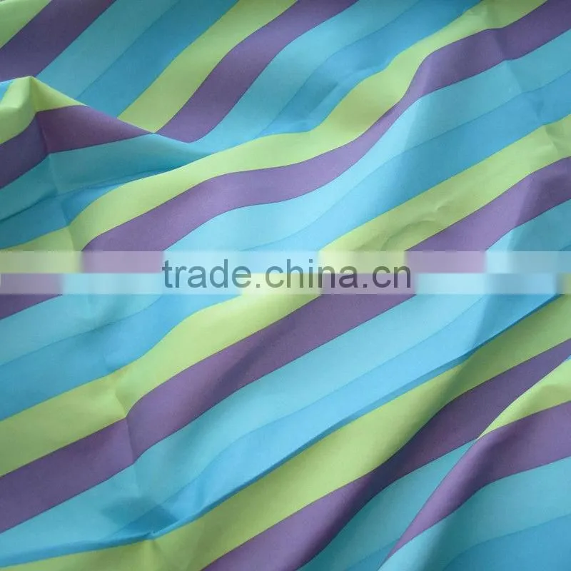 stripe printed 100% polyester microfiber peach skin fabric
