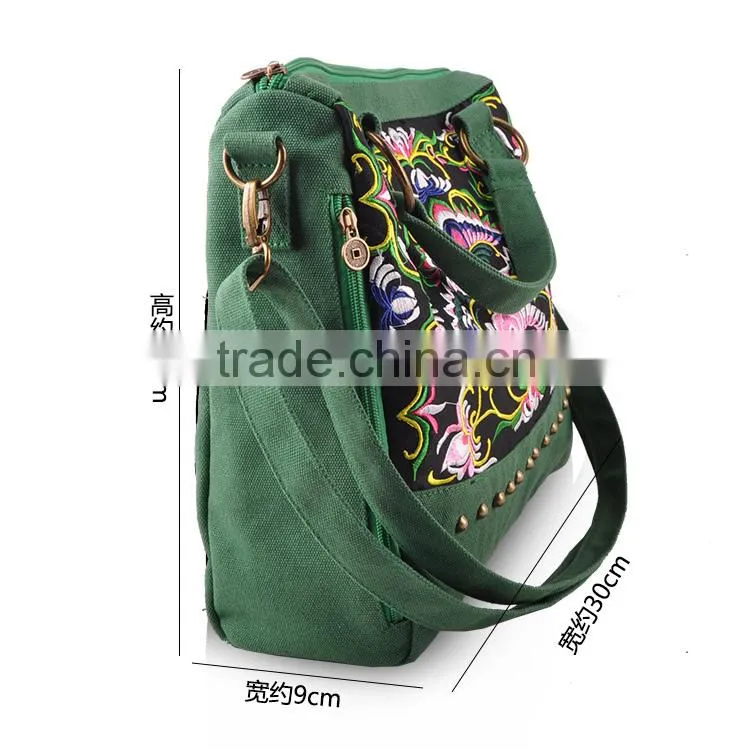 High quality shoulder bag fashion messenger bags cotton handbags women embroidery & Ethnic style bag Vintage