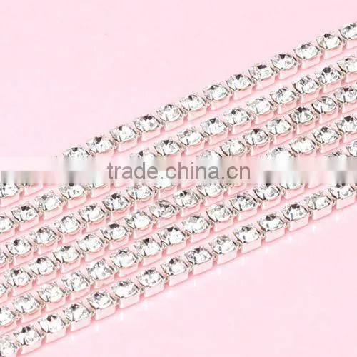 wholesale ss12 close Rhinestone silver cup chain