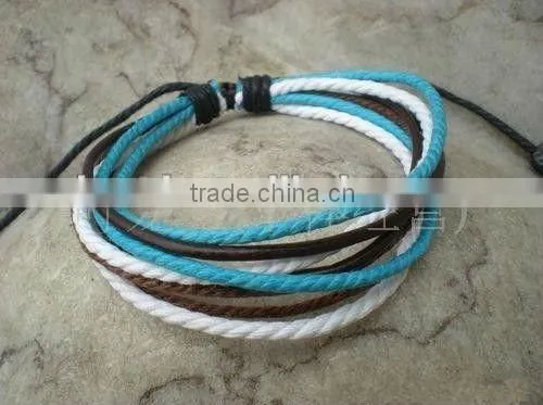 cheap braided cow leather bracelets for men 2014 design