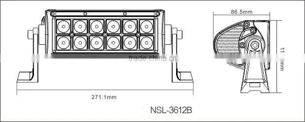 High Quality 36 watt 7 inch LED light bar 12v offroad auto 36w led working light for car