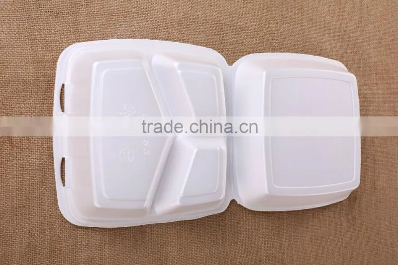 Foam takeaway food container three lattice