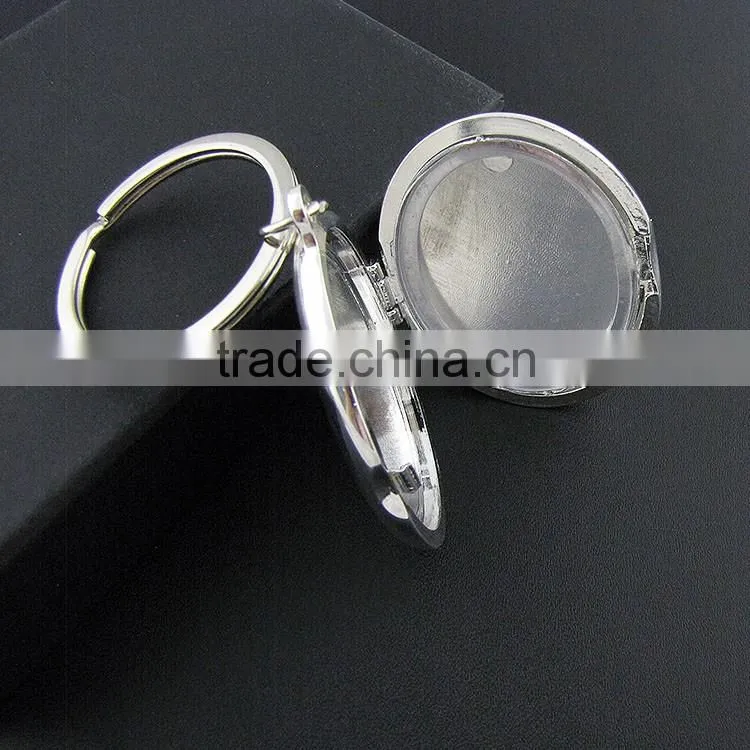 Custom cheap promotion gift metal photo frame keychain metal keychain