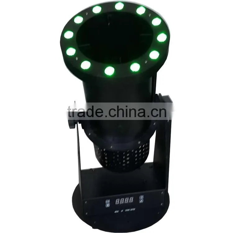 100% Factory Direct Sale DMX512 Stage Cannon with LED and Paper 15pcs 3w RGB 1200w LED Confetti Machine