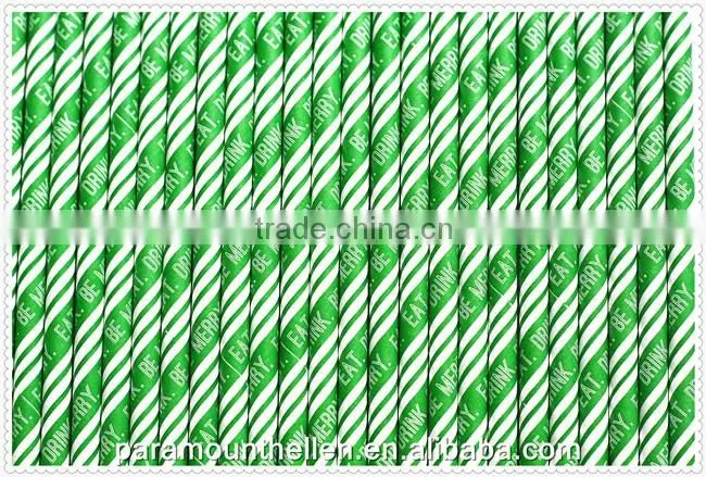2016 Customizable Eco-Friendly striped decoration paper straws