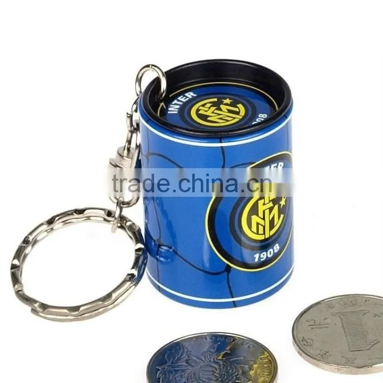 promotional wholesale round kids candy mint coin metal tin key chain