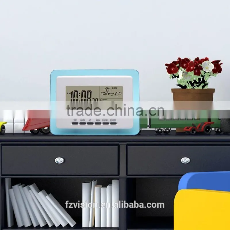 Digital LCD Display Thermo-hygrometer wifi Weather Station Clock Wireless Weather Station with 2 sensors