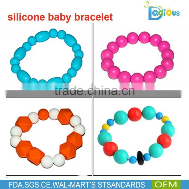 OEM Service BPA Free Food Grade Silicone teething toys Baby Teething Necklace Wholesale
