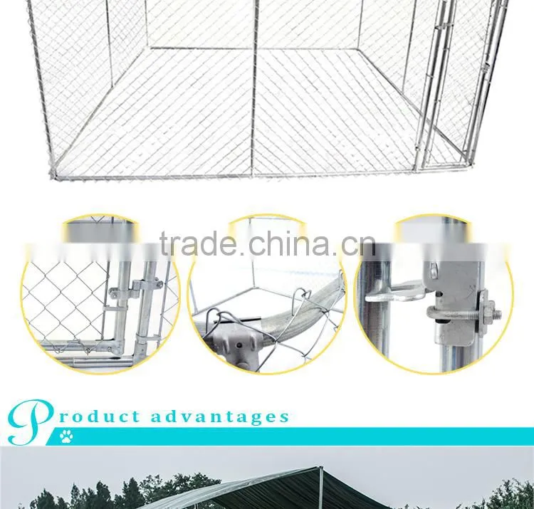 Custom logo large outdoor galvanized chain link dog fence kennel dog cage fence