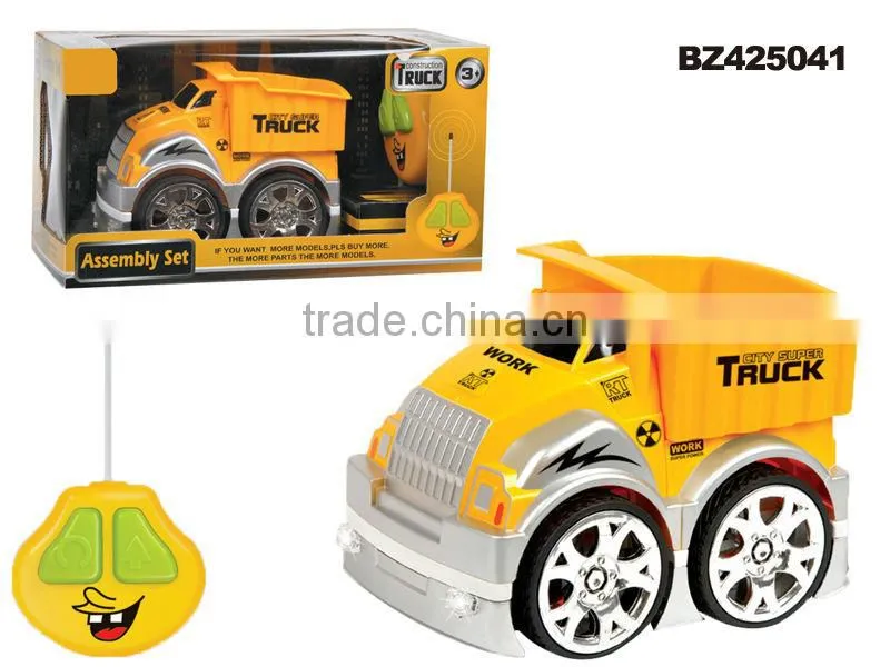 2 channels self assemble toys remote control dump truck