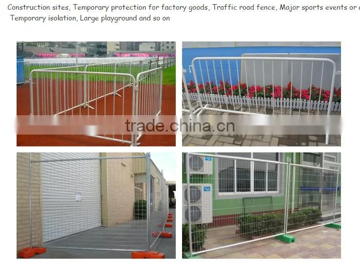 road barricade or pedestrian barrier/metal crowd control barrier at riot/event for crowd control