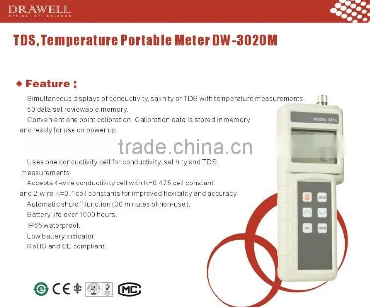 DW-3020M electrical conductivity meter TDS
