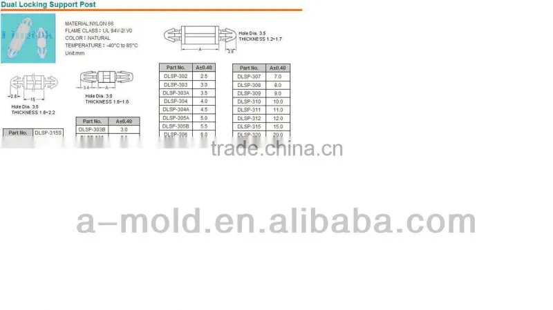 NYLON 66 Push Locking Circuit Board Support PCB spacer support
