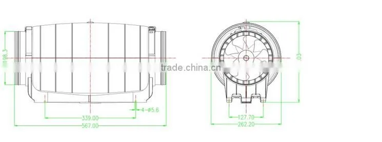 HDD-200P 8" dc silent inline duct fan blower
