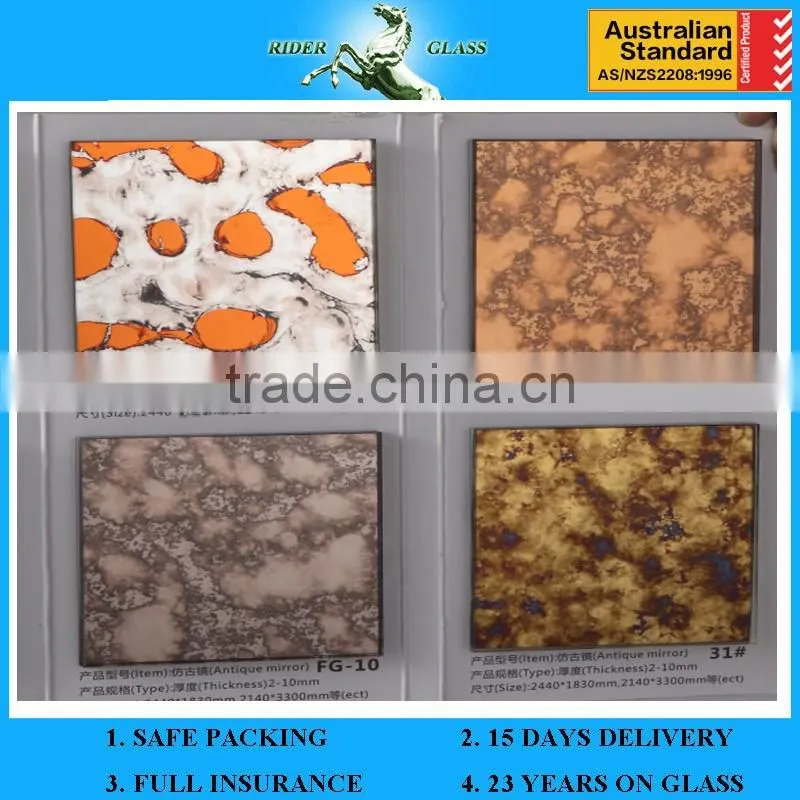 4mm-6mm Frosted Bathroom Antique Mirror Large Mirror Decorative Glass with ISO9001 and AS/NZS2208: 1996