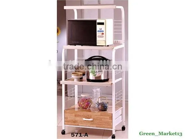 Metal microwave oven shelf storage stand organizer