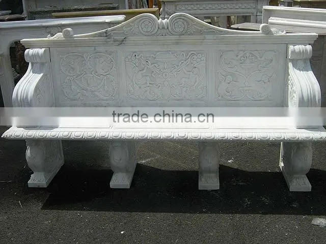 Outdoor garden marble bench