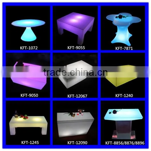 glowing multi color change led lighting up bar table
