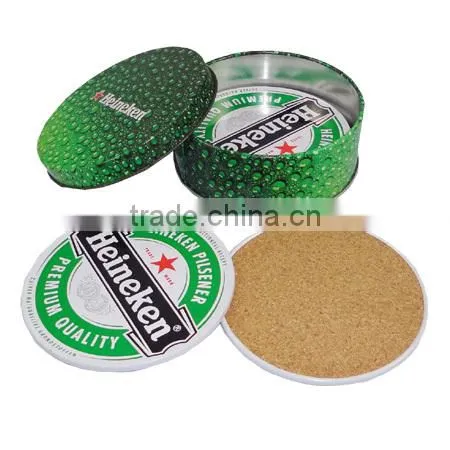 round metal tin coaster for promotion