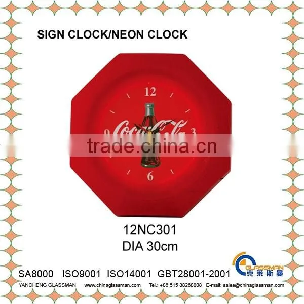 DIA 30cm customizable beautiful neon clock LED clock wall clock 12NC101