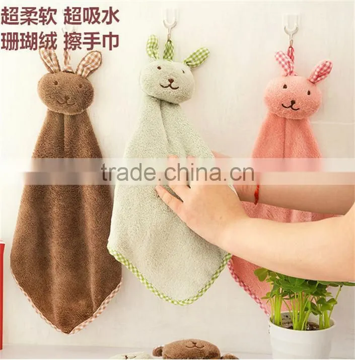 Soft Terry Pretty Microfiber Face Hand Towel With Animal Heads