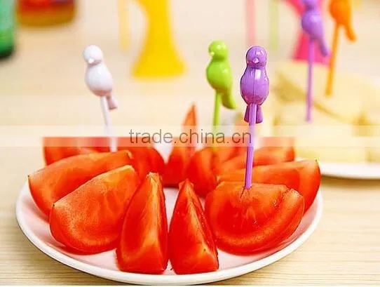 CY119 Plastic Creative Fruit Fork Bird Tree Decorative Household Daily Necessities Dessert Forks