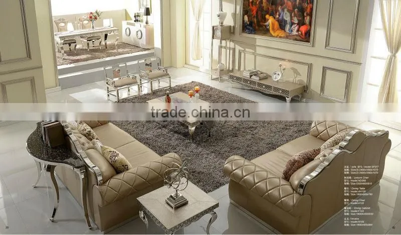 2014 beautiful design modern metal dining table for 8 persons AH6120L