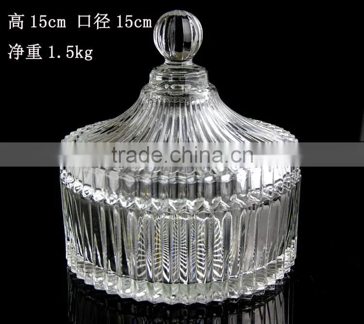 wholesale crystal glass sugar bowl glass sugar jar