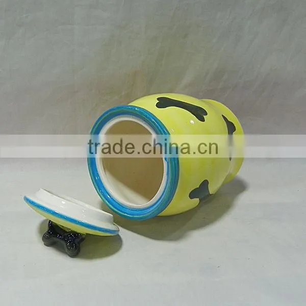 Ceramic Dog Food Treat Jar with Lid