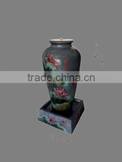 elegance fiber glass vase water fountain