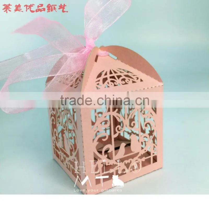 Customized foldable sweet wedding candy box romantic paper wedding box