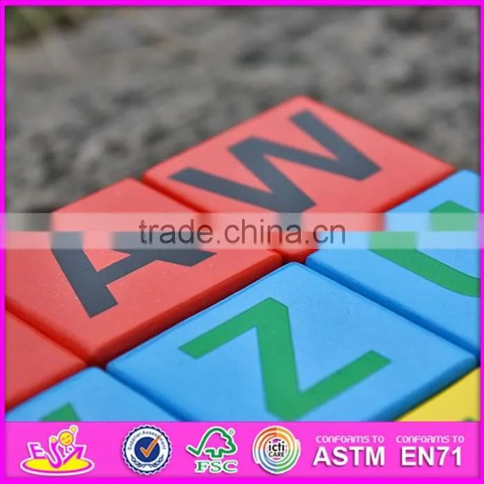 2016 New design educational letters wooden blocks for toddlers W14B071